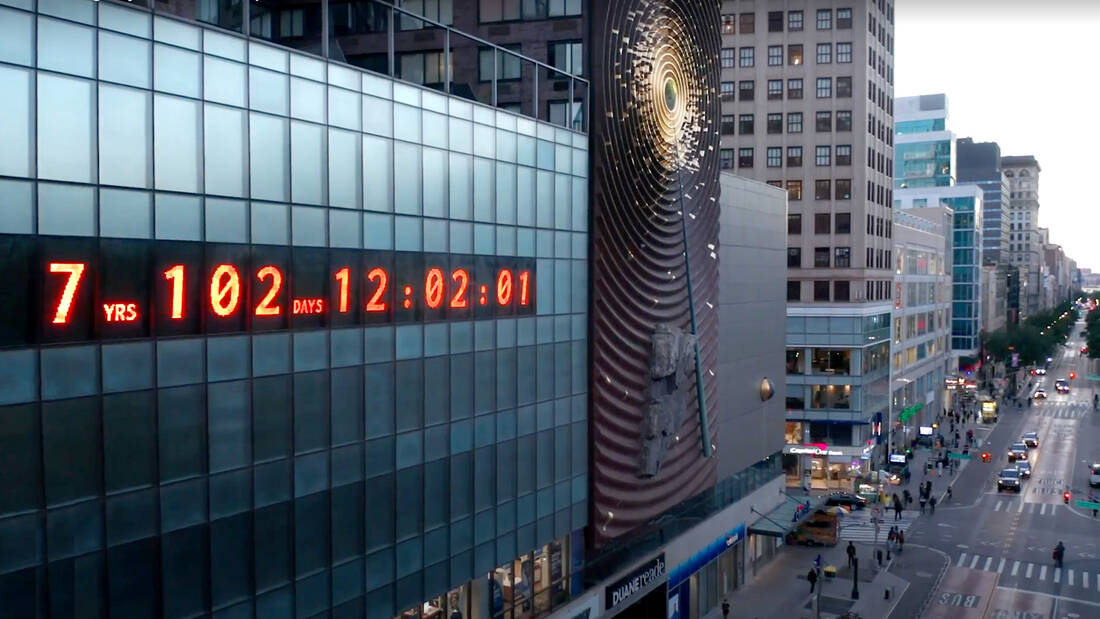 气候时钟在纽约联合广场的节拍器