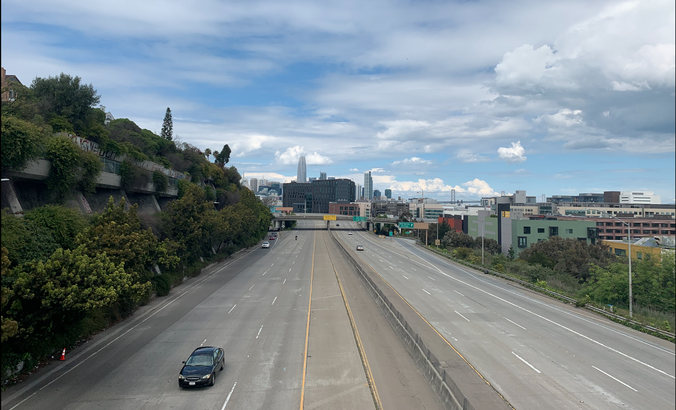 2020年3月22日，旧金山280号州际公路几乎空无一人。