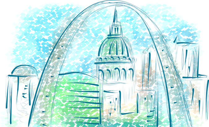 圣路易斯大拱门和首都建设的插图