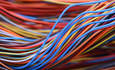 计算机网络系统中电缆和电线的特写