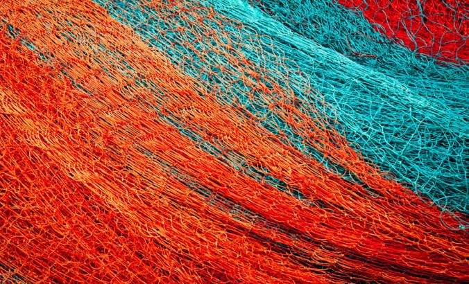 A colorful fishing net.