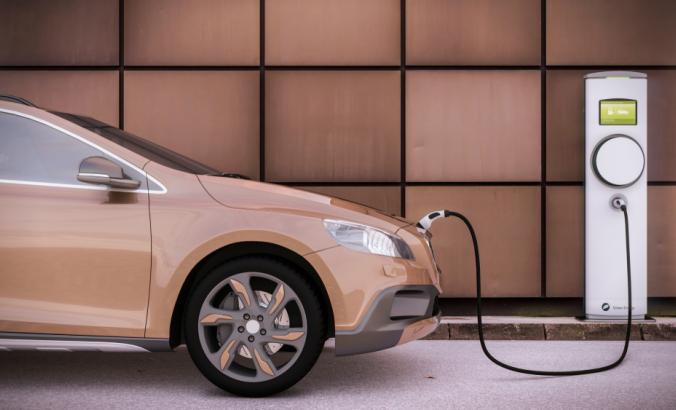 3D rendering of electric vehicle charging