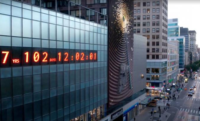纽约联合广场节拍器上的气候钟