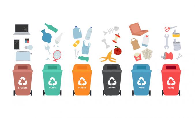 插图显示了不同类型的回收利用