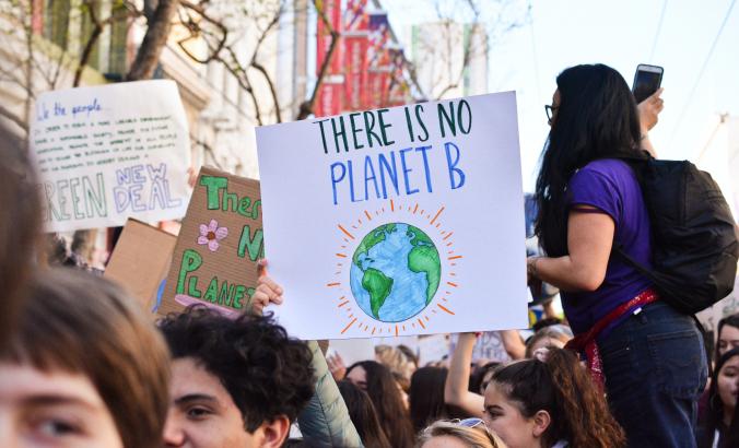 美国旧金山的青年气候抗议活动