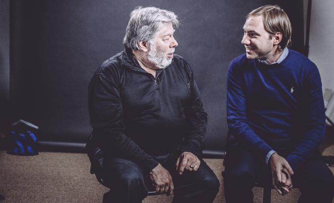Apple co-founder Steve Wozniak with fellow Efforce co-founder Jacopo Visetti