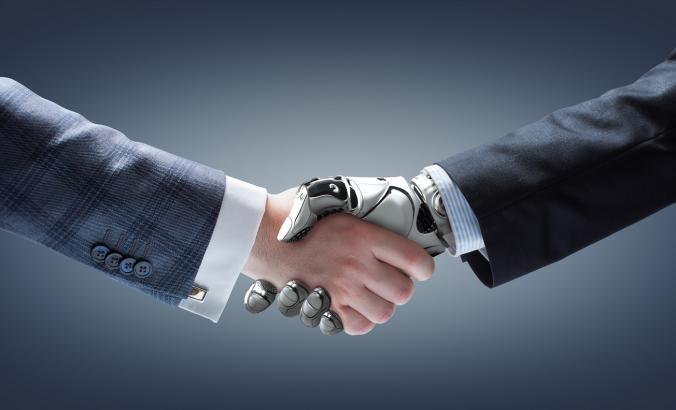 机器人和人类握手