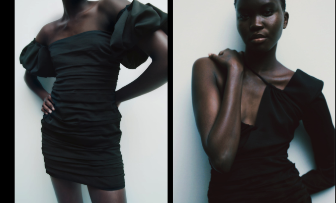 Zara Lanzatech合作伙伴关系网站的屏幕截图 - 两张黑人妇女穿着黑色礼服的图像