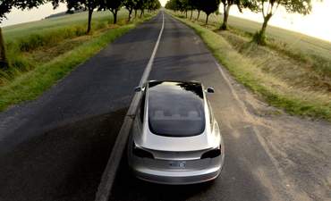 EV on a country road