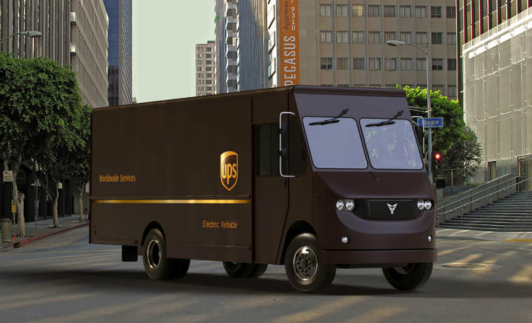 UPS雷神电动卡车的效果图