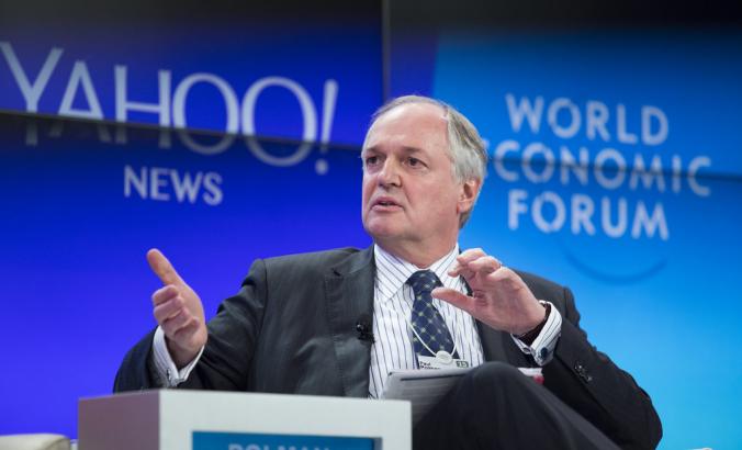 Paul Polman, former CEO of Unilever, speaks during the World Economic Forum