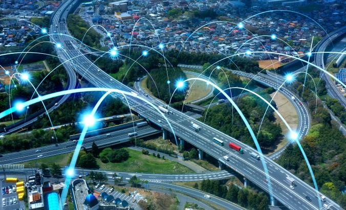 交通运输系统视图道路和连接